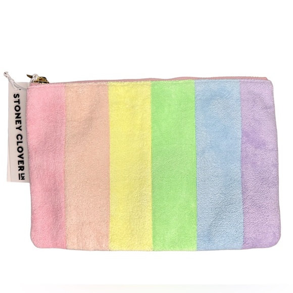 NWT Stoney Clover Lane Rainbow Terry Flat Pouch